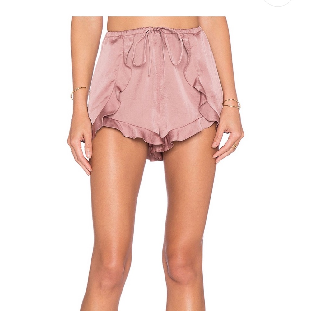Tularosa rose pink silk shorts